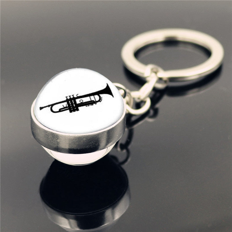 Piano Musical Instrument Time Stone Keychain Pendant XSWX22465