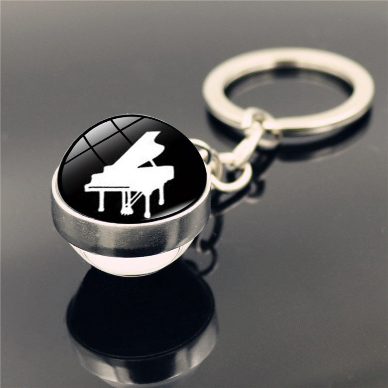 Piano Musical Instrument Time Stone Keychain Pendant XSWX22462