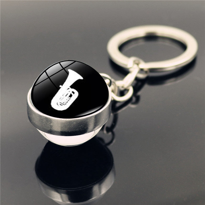 Piano Musical Instrument Time Stone Keychain Pendant XSWX22466