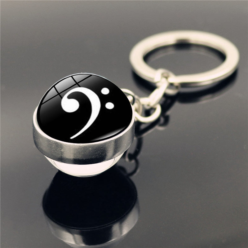 Piano Musical Instrument Time Stone Keychain Pendant XSWX224611