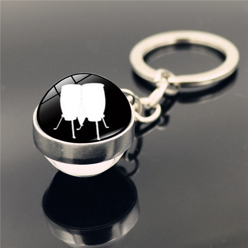 Piano Musical Instrument Time Stone Keychain Pendant XSWX22464