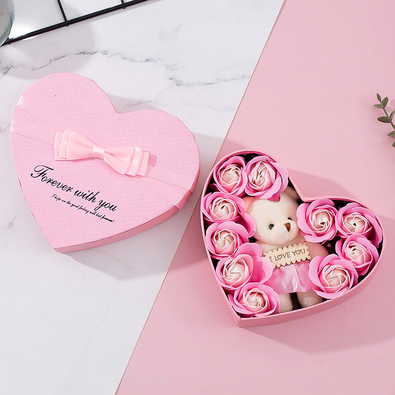 Heart-shaped Rose Red Gift Box New Year Christmas Gift Box Valentine's Day Christmas Gift Mother's Day Birthday Gift Pink1