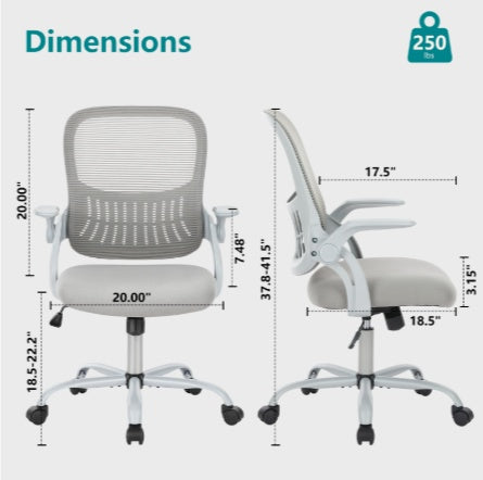 Tall Office Chair For Standing Desk With Adjustable Foot Ring,Counter Height Office Chairs GrayMovable Armrest