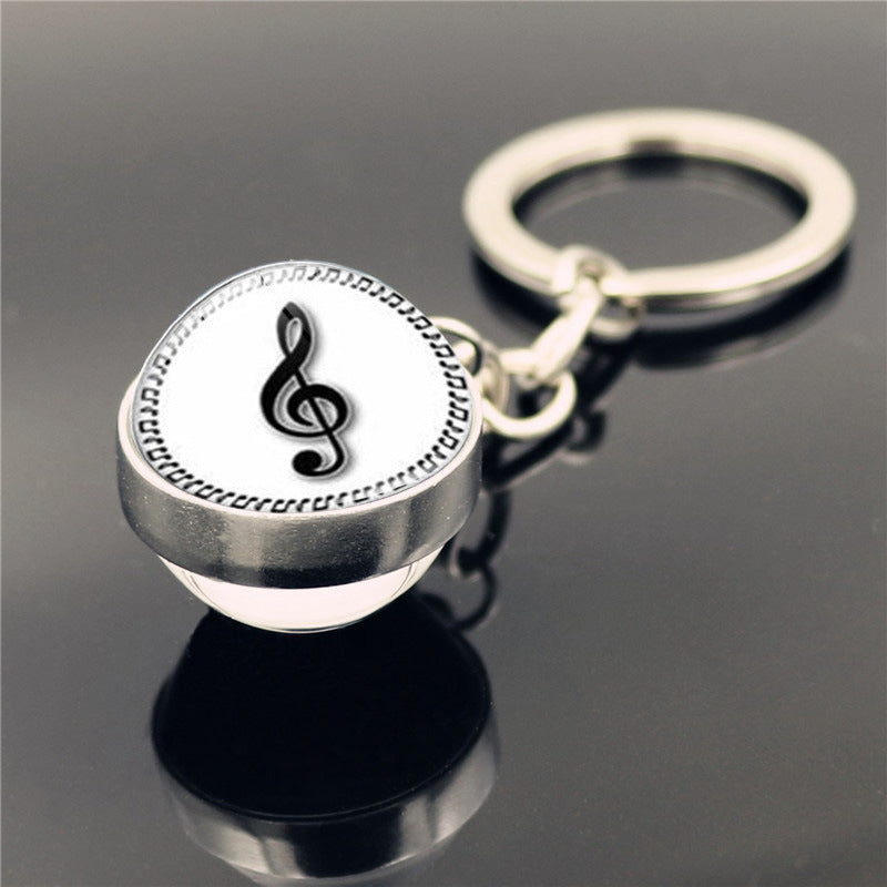 Piano Musical Instrument Time Stone Keychain Pendant XSWX22469