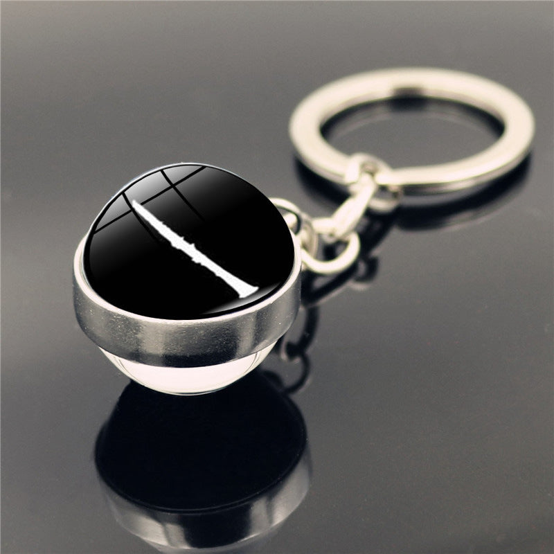 Piano Musical Instrument Time Stone Keychain Pendant XSWX224612