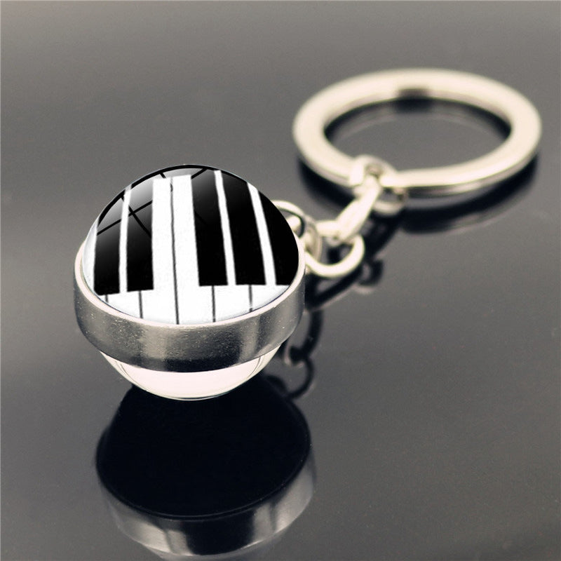 Piano Musical Instrument Time Stone Keychain Pendant XSWX22463