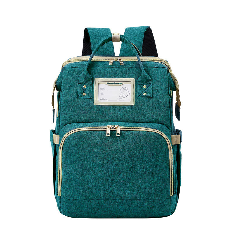 Portable folding bed mommy bag Green