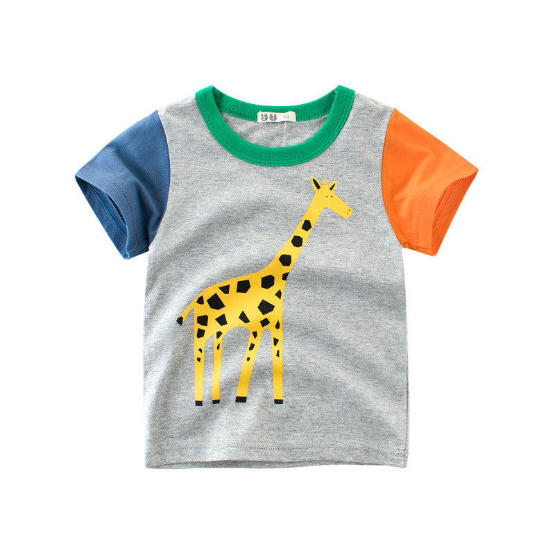 Child short sleeve t-shirt boy half sleeve Ash