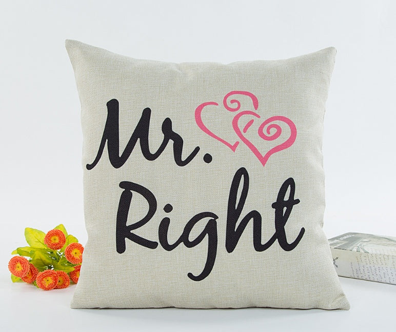 Linen valentine couple hugging pillowcase 1