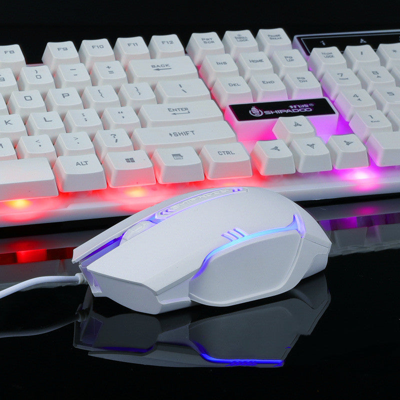 Notebook external gaming keyboard and mouse White A