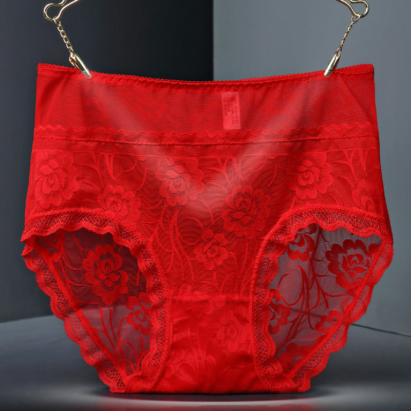 Lace seamless women underwear Red
