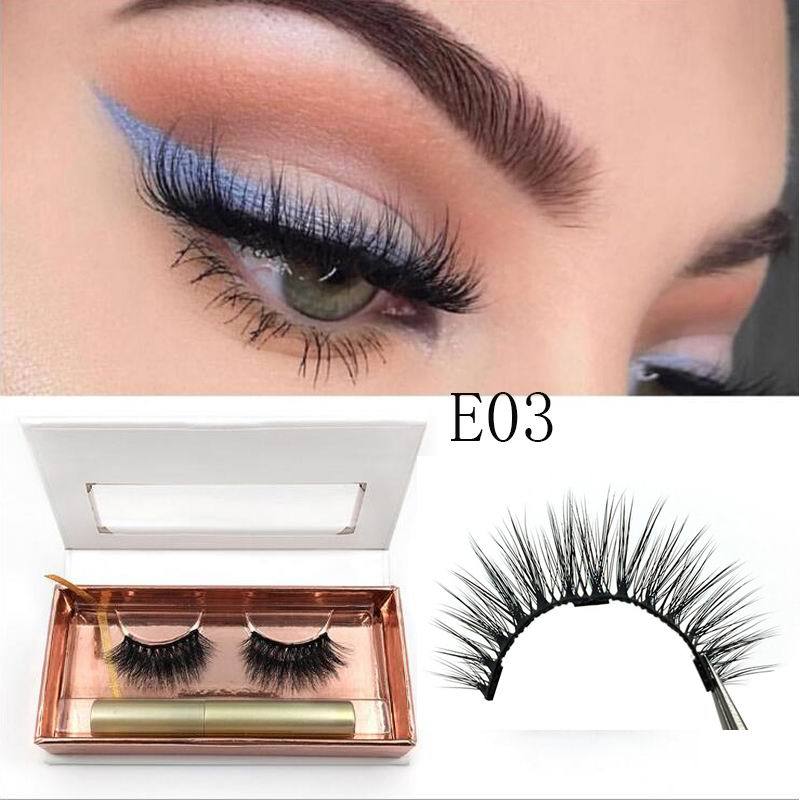 Magnetic Eyeliner magnet false eyelash three magnetization glue free glue false eyelash E03