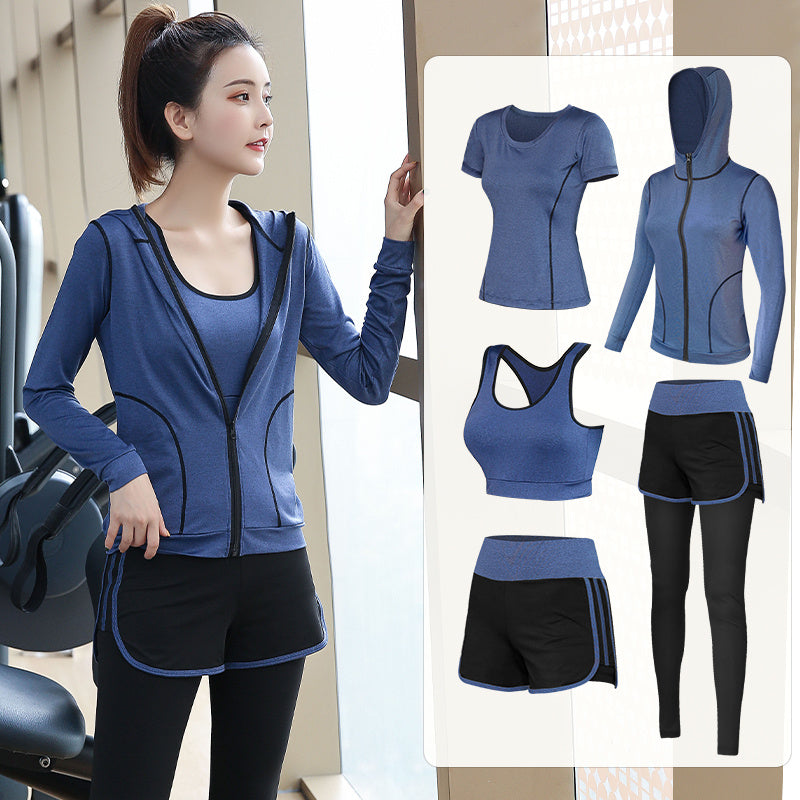 Thin gym yoga clothing Blue Short sleeve
