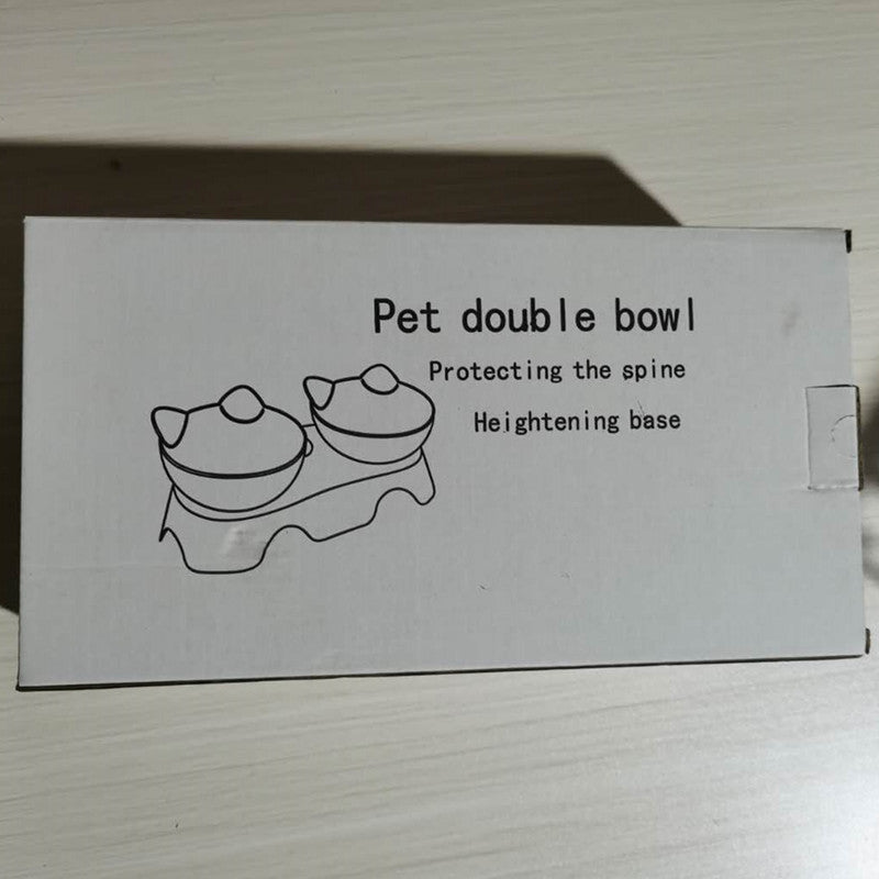 Pet feeder cat bowl Double bowl carton
