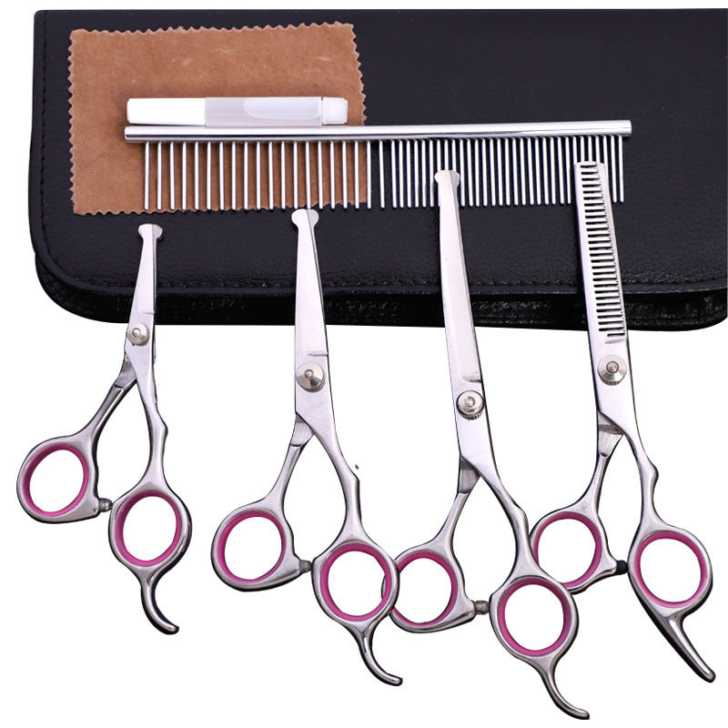 Stainless steel pet trimming shears Pink