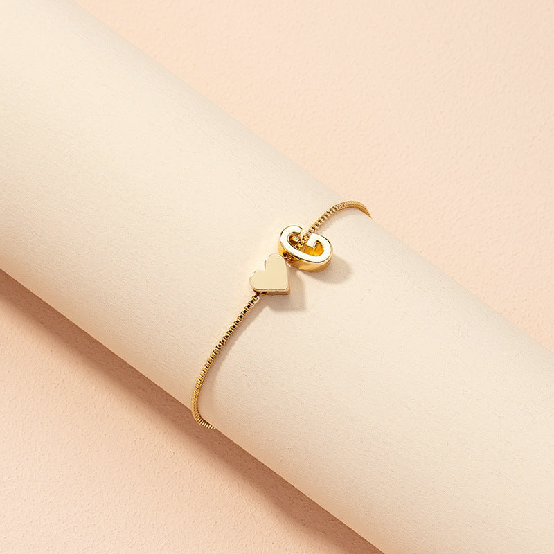 Bracelet Heart-shaped English Letters Letter G