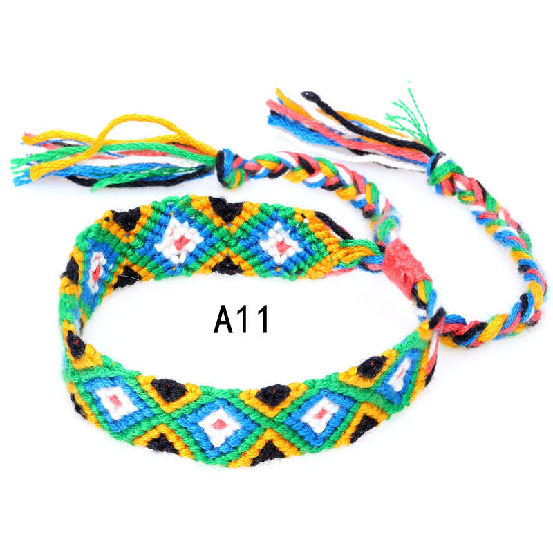 Nepal Ethnic Style Woven Rainbow Bracelet A11