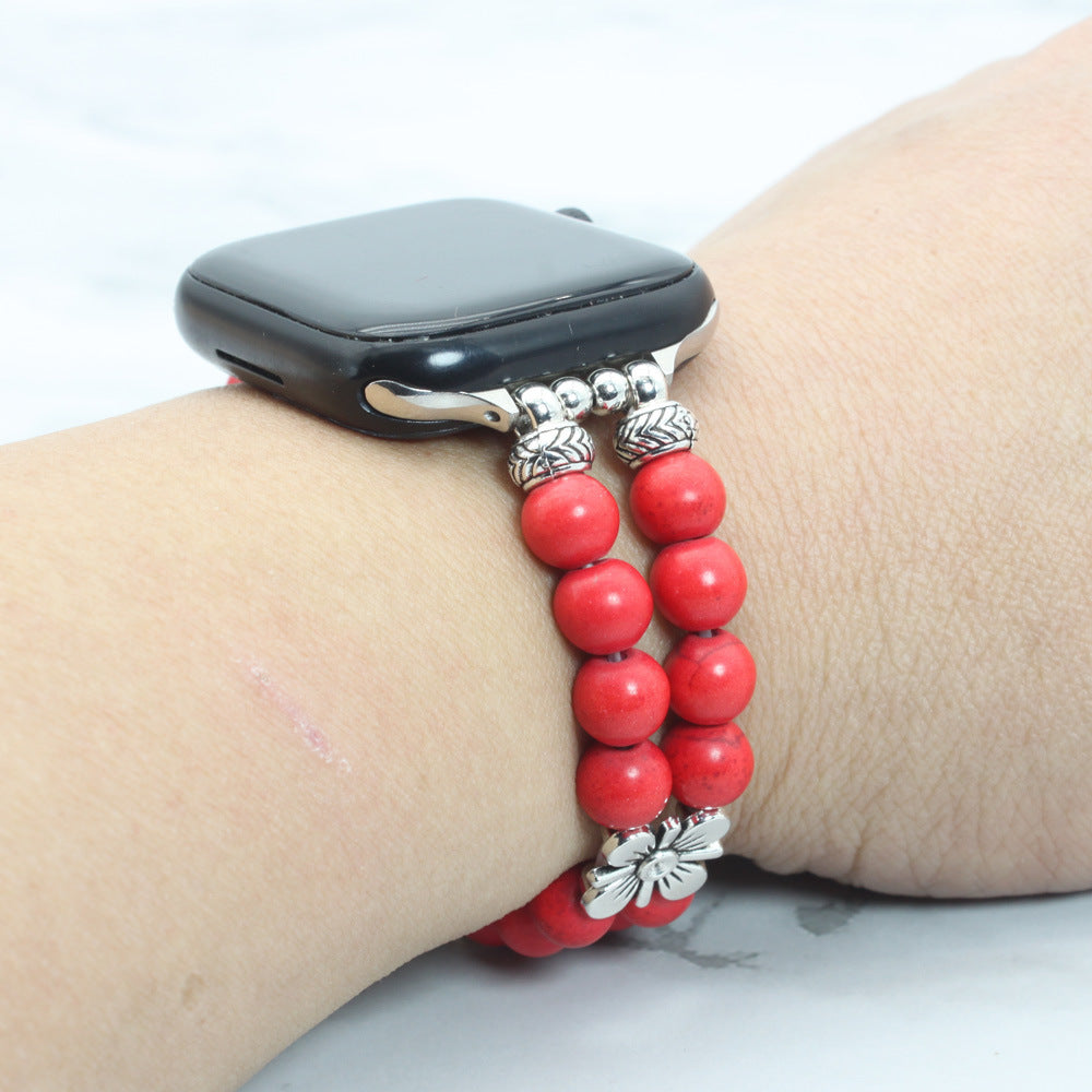 Watch Beads String Watch Bracelet Red