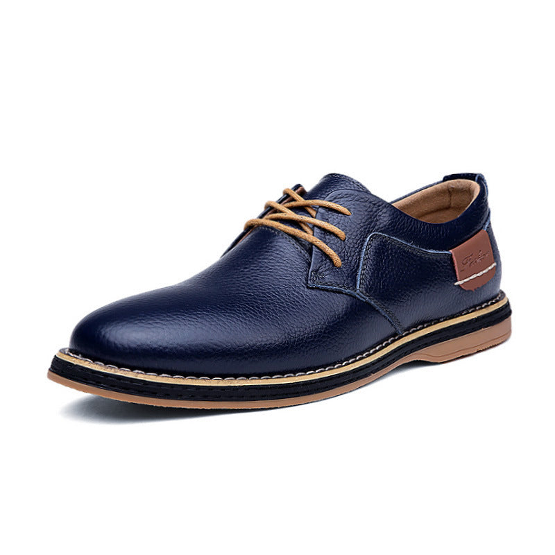Large Size Leather Shoes Men 48 Leather British Shoes Men Blue