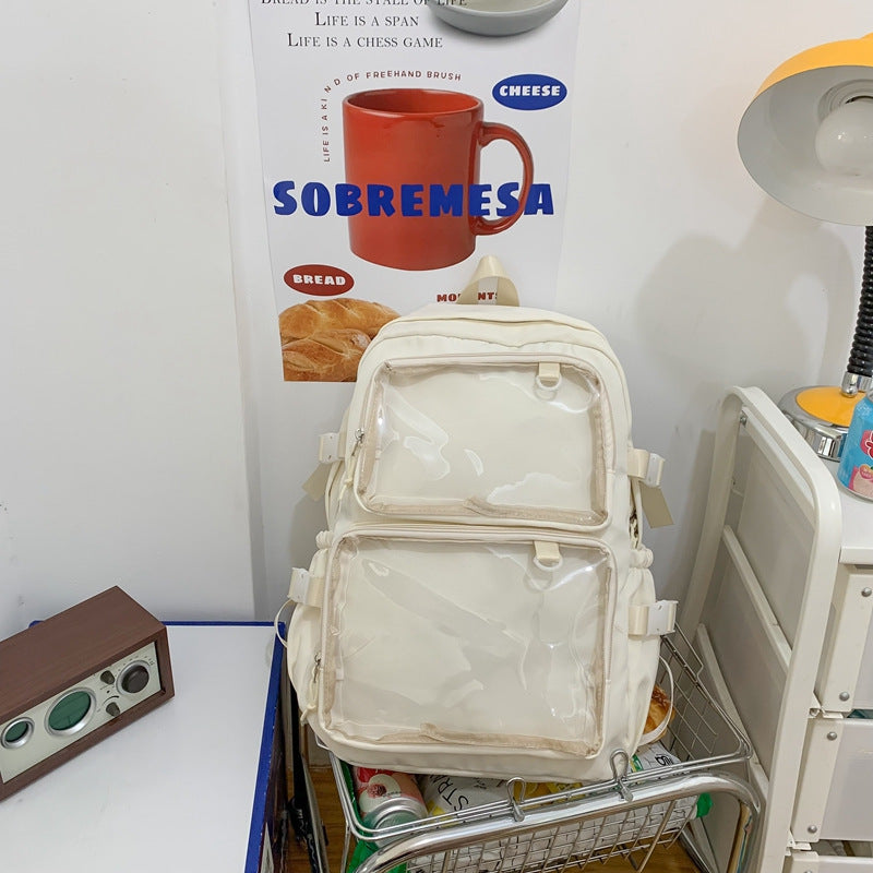 Middle School And High School Students' Schoolbag Is Cute White