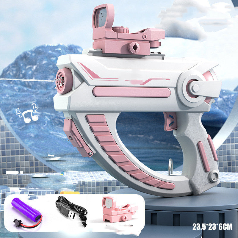 Space Water Gun Electric Automatic Water Absorption Water Fights Toy Outdoor Beach Swimming Pool Bath Toys For Children Kid Gift A Pink USB
