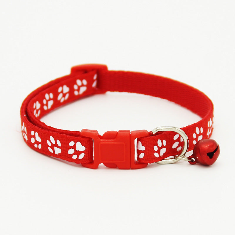 The pet cat wears a bell collar Red S