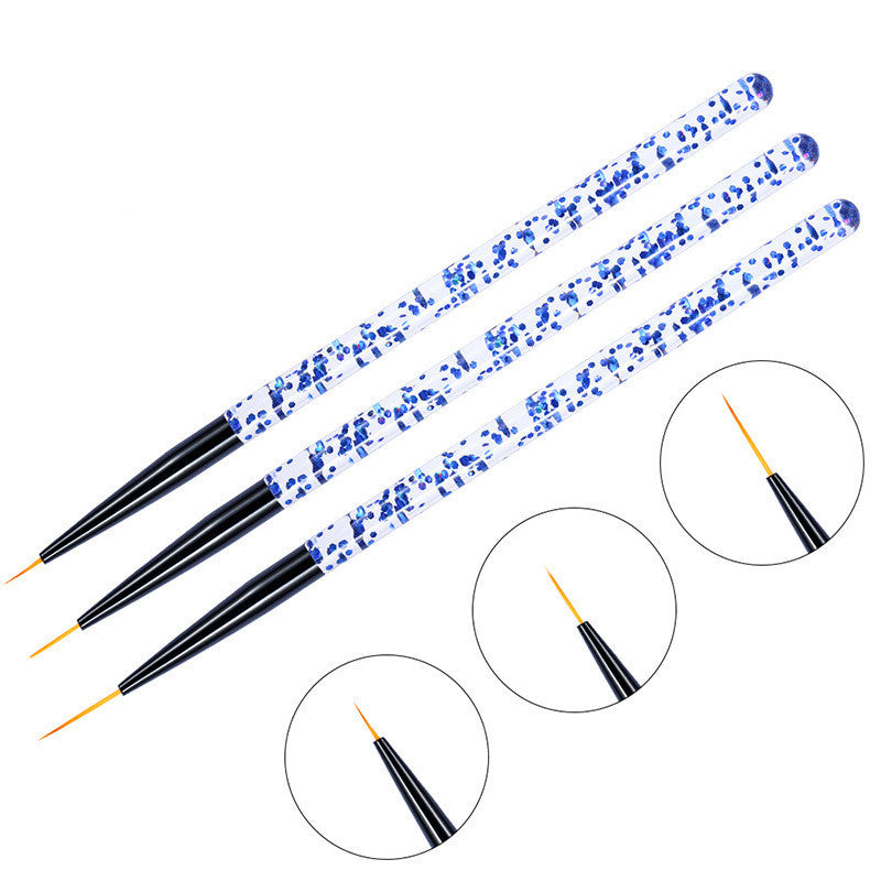 Set of 3 Nail Brush Tools Blue