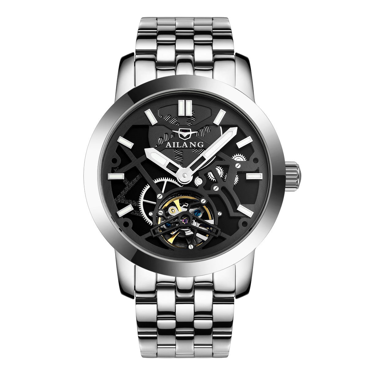 Watch Men's Automatic Mechanical Watch Hollow Flywheel Fashion Men's Watch Steel belt