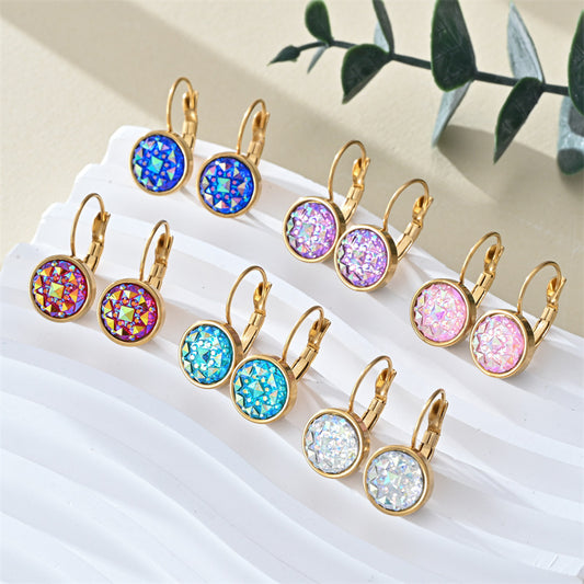 European And American Color Stainless Steel Earrings
