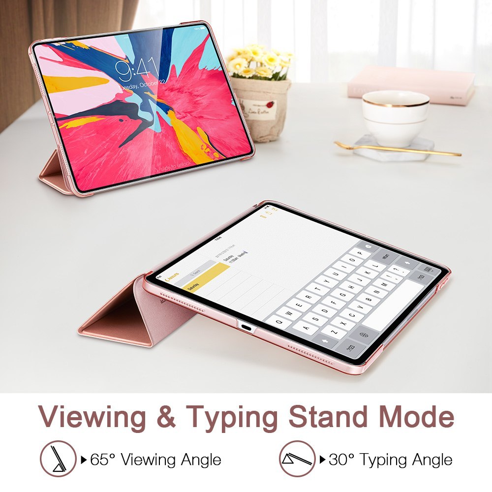 Magnetic Smart Case For IPad Pro 11 Cover Trifold Stand Magnet Case Magnetic Attachment Rubberized Cover For IPad Pro11 IPad Pro 12.9 rose gold