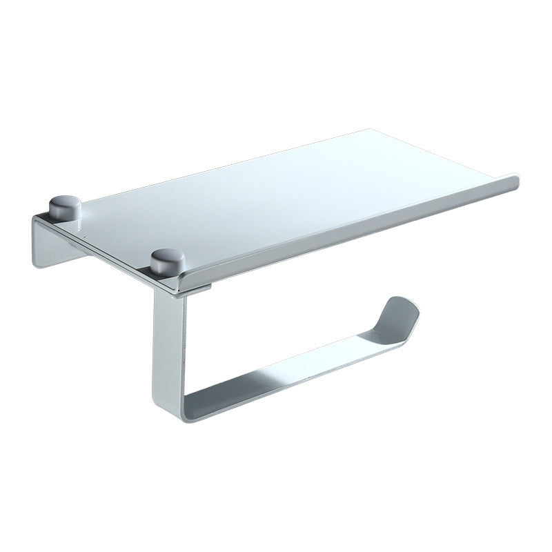 304 stainless steel phone towel rack toilet paper holder bathroom accessories creative tissue box thickening White1