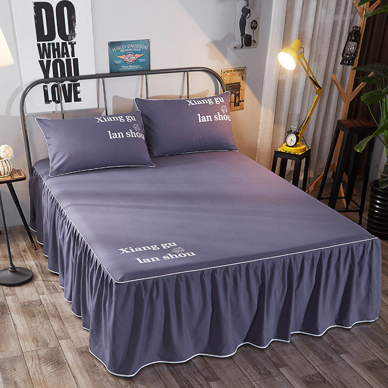 Beauty bed cover brushed bed skirt Purple
