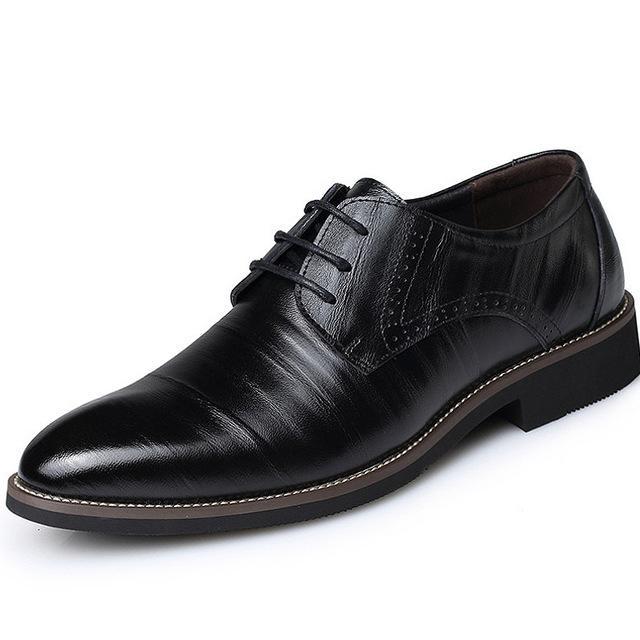 Men Leather Dress Shoes Black