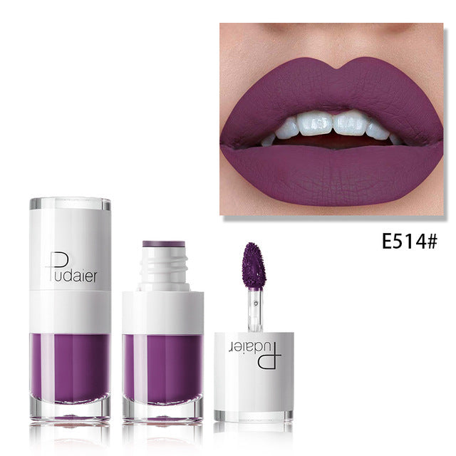 Lipstick 16 color white bottle matte lip gloss lasting moisturizing E514