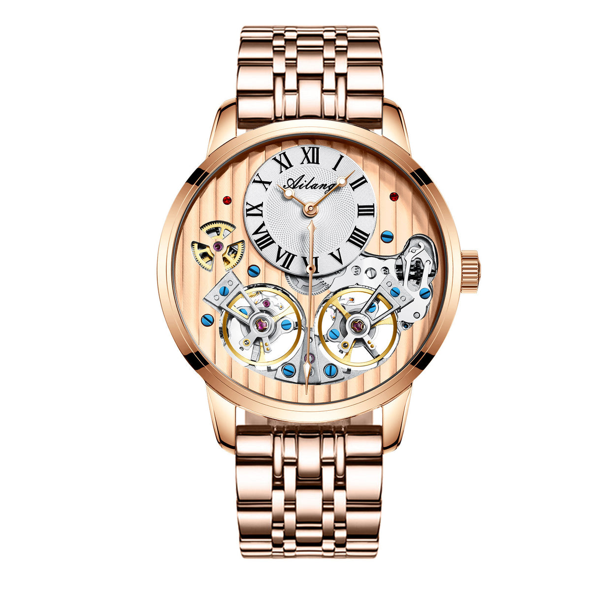Men's watch automatic mechanical watch Gold steel belt