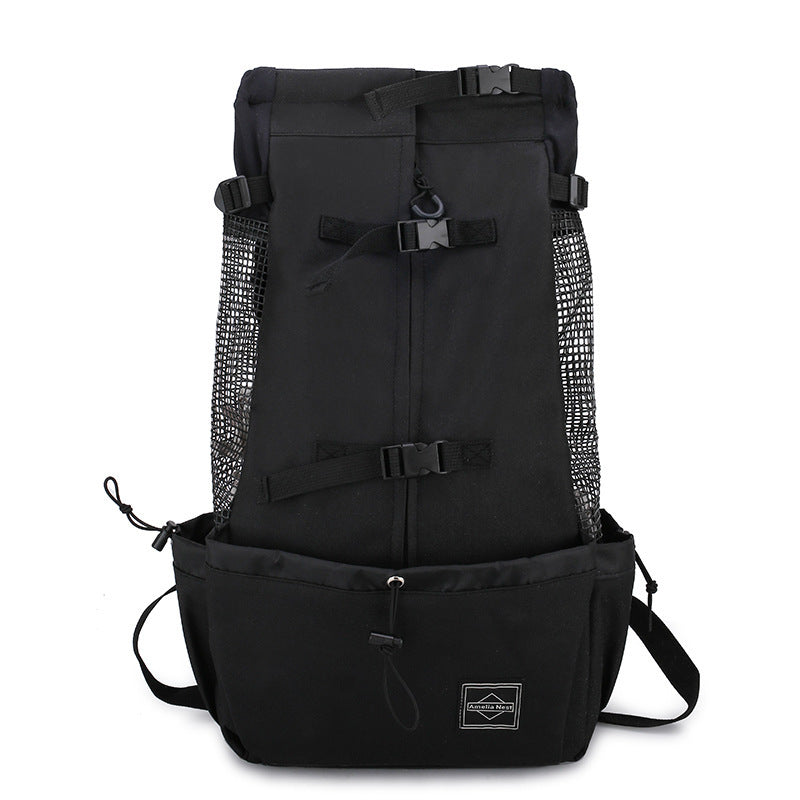 Pet Dog Carrier Bag Carrier For Dogs Backpack Out Double Shoulder Portable Travel Backpack Outdoor Dog Carrier Bag Travel Black