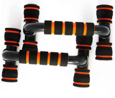 H-shaped Push-up Stand Sponge Hand Grip ABS Fitness Chest Training Grip Bar Fitness Exercise Trainer Black orange