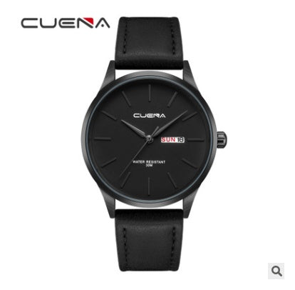 CUENA quartz watch waterproof belt simple watch men's belt watch quartz watch A