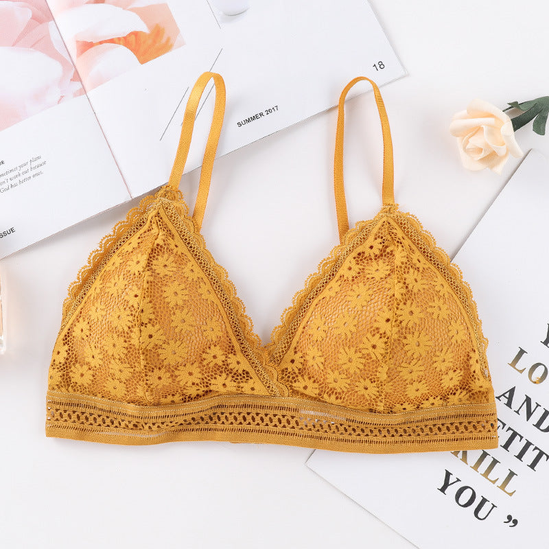 Cross Suspenders Sexy Gathered Bottoming Underwear Women Yellow