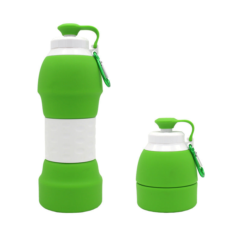 Silicone folding water bottle Green