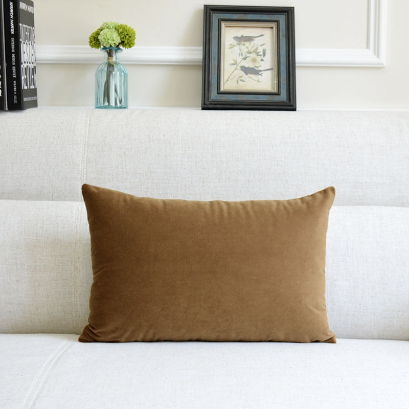 Sofa Velvet Throw Pillow Dark khaki 30x50cm