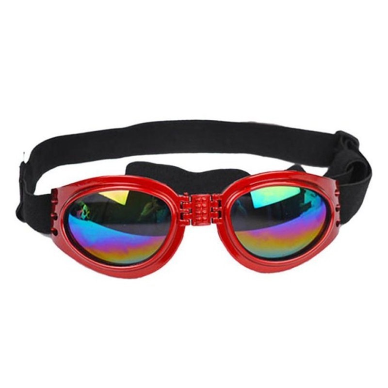 Dog Sunglasses Foldable Medium Size Waterproof Goggles UV Protection Glasses For Pets Red