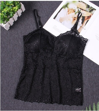 Sexy lace tube top underwear women Black One size