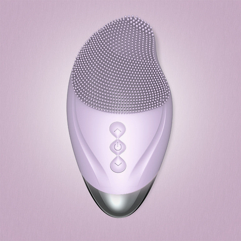 Heated electric silicone cleansing instrument Purple