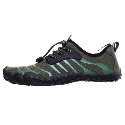 Beautiful upstream shoes men's shoes outdoor wading shoes ladies five-finger beach shoes Army Green
