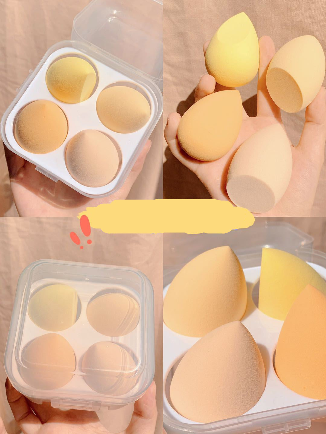 Makeup egg box Mango 4 pieces