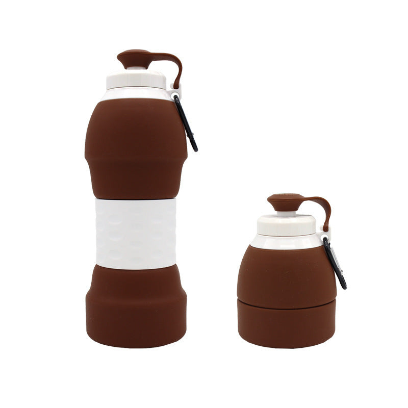 Silicone folding water bottle Brown