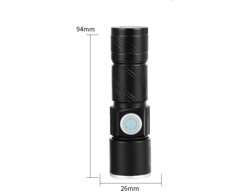 Mini Waterproof Rechargeable LED Flashlight With USB Charging default