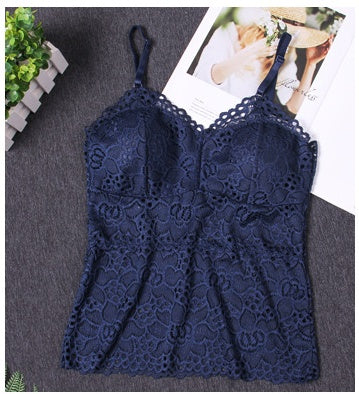 Sexy lace tube top underwear women Blue One size