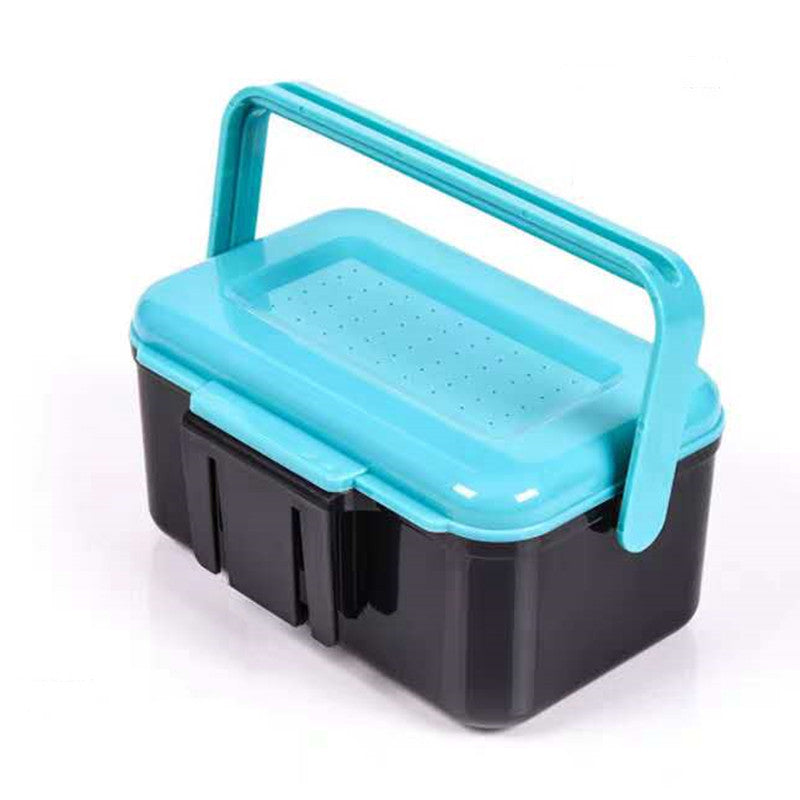 Dual-purpose bait box with handle Blue black